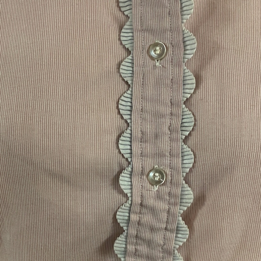 Designer Collection Pink Ruffled Vintage  Top - Picture 3 of 7